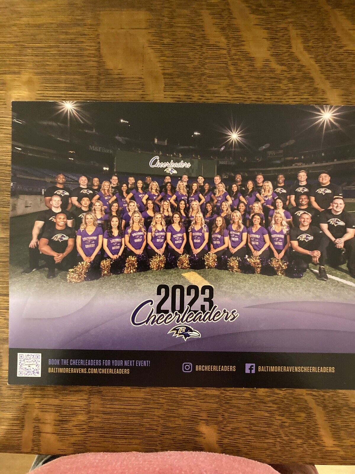 2023 BALTIMORE RAVENS CHEERLEADERS AUTOGRAPHED  8 X10 PHOTO WITH TOPLOADER