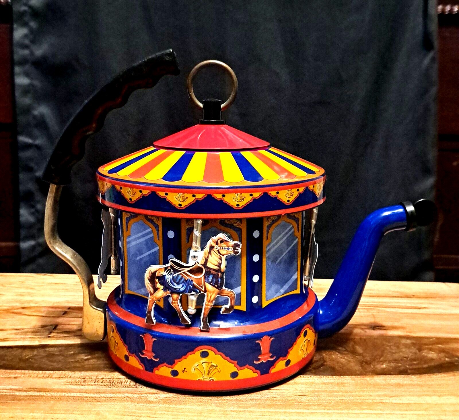 MKI Kamenstein World Of Motion Tea Kettle Teapot Horse Carousel 13\