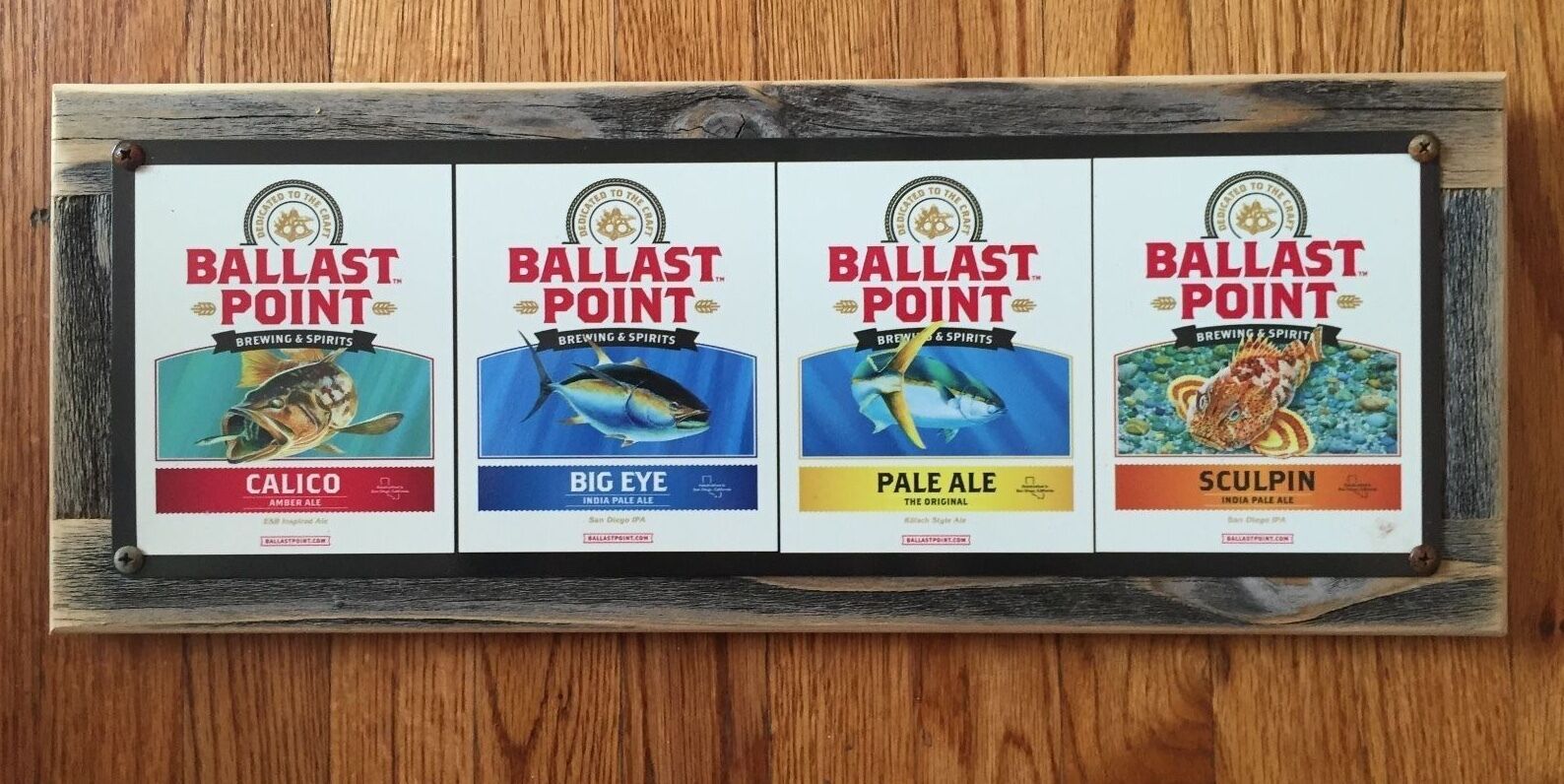 Ballast Point Beer Sculpin Big Eye Calico Craft Brewing Framed Steel Bar Sign 