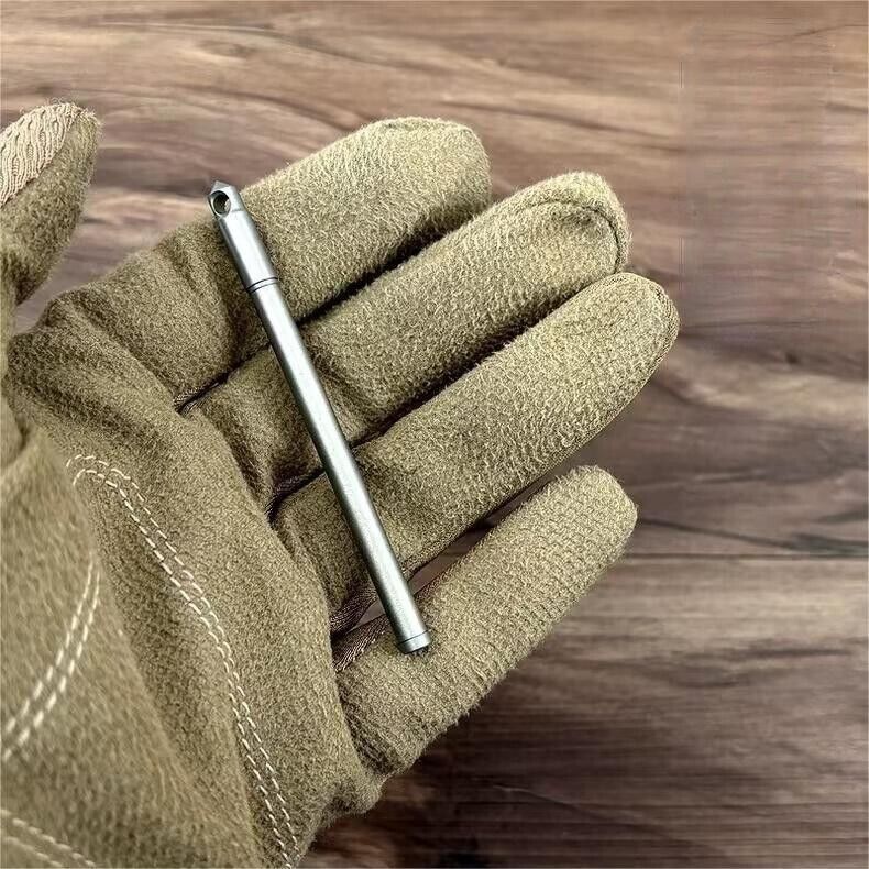1PC Titanium Alloy Mini Ballpoint Pen Portable Keychain Outdoor Writing Pen EDC