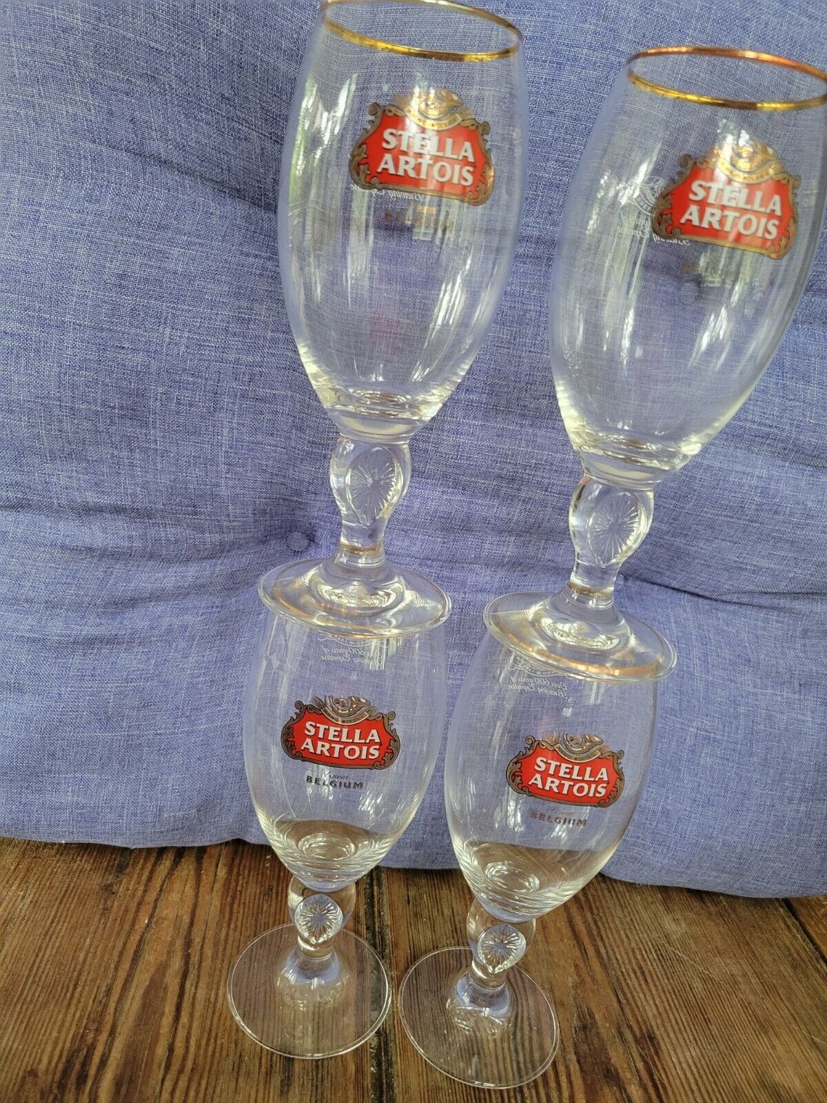 Stella Artois 600th Anniversary Chalice Beer Glasses - set of 4 