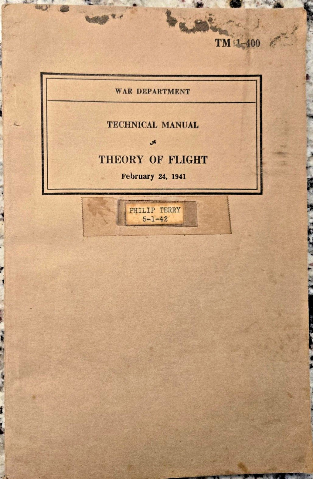 TM 1-400 The Theory of Fight - War Dept. 1941