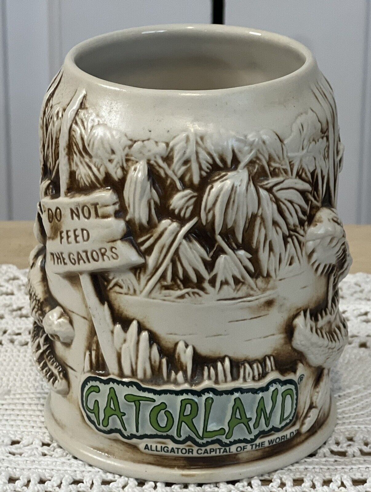Beer Mug Florida Swamp Land Alligator Man Cave Bar Decor Decoration
