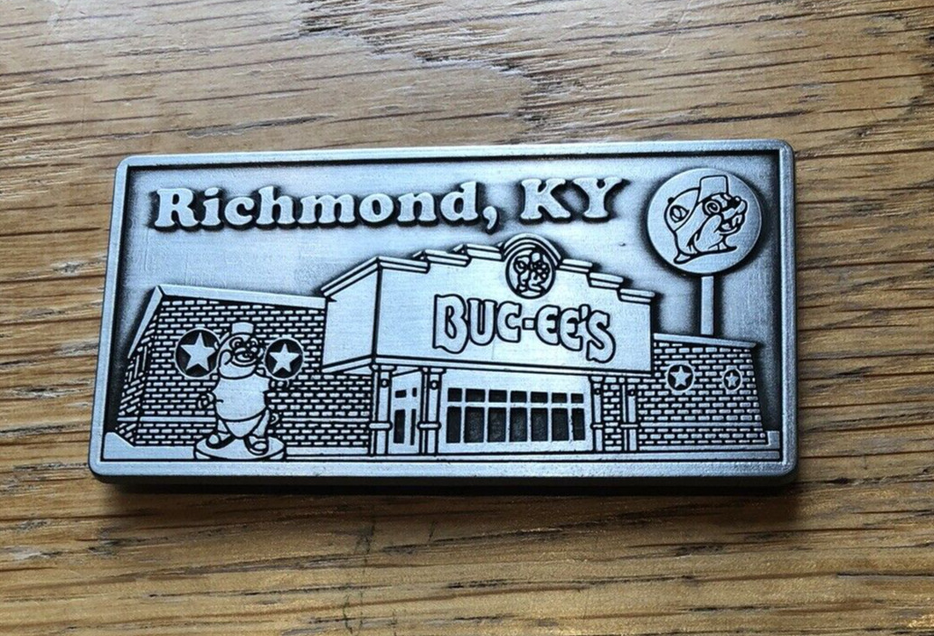 Buc-ee's Souvenir Magnet - Richmond, Kentucky - Pewter 1.5 x 3.0 in - New