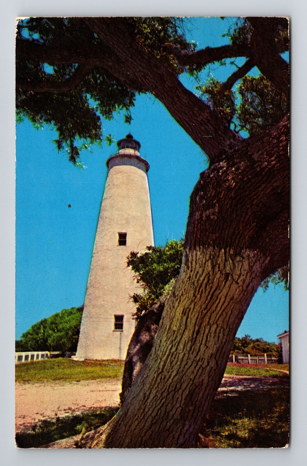 Outer Banks NC-North Carolina, Ocracoke Lighthouse, Vintage Postcard