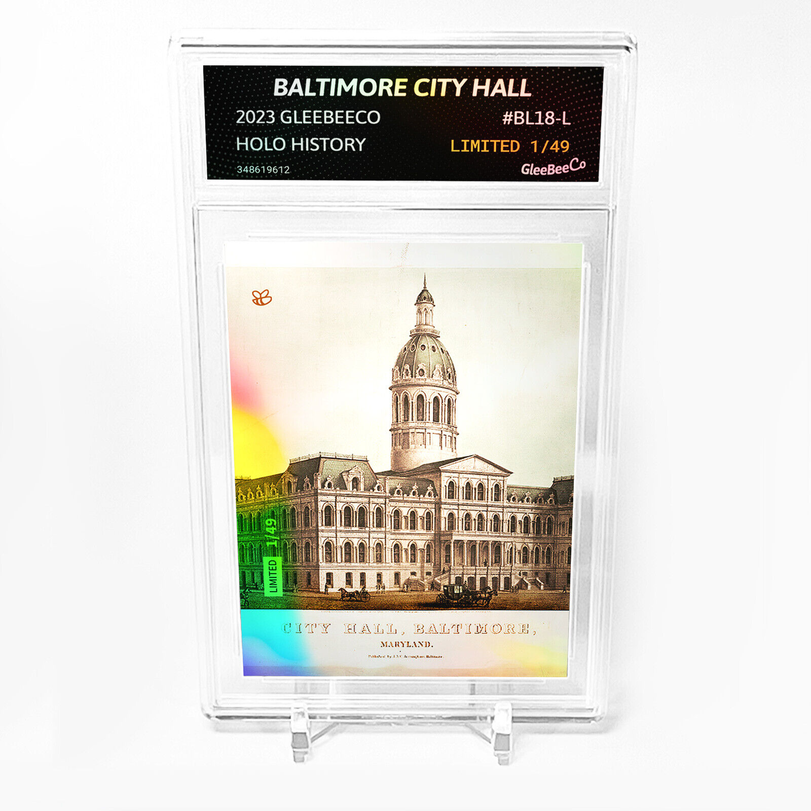 BALTIMORE CITY HALL Card 2023 GleeBeeCo Holo History 1871 #BL18-L /49