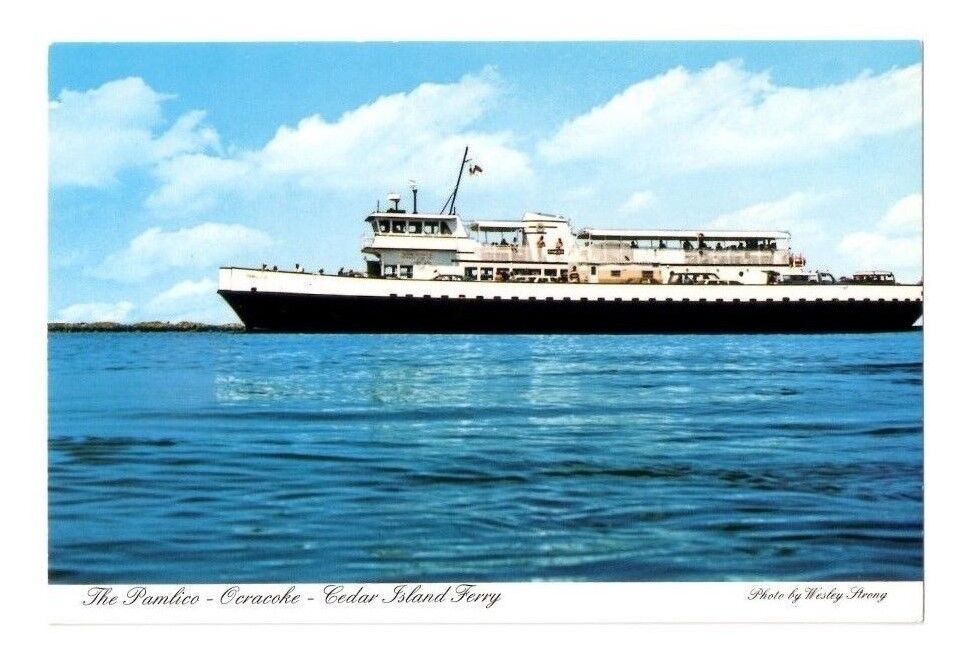 The Pamlico, Ocracoke-Cedar Island Ferry, NC 1986 Photograph Postcard Un-posted