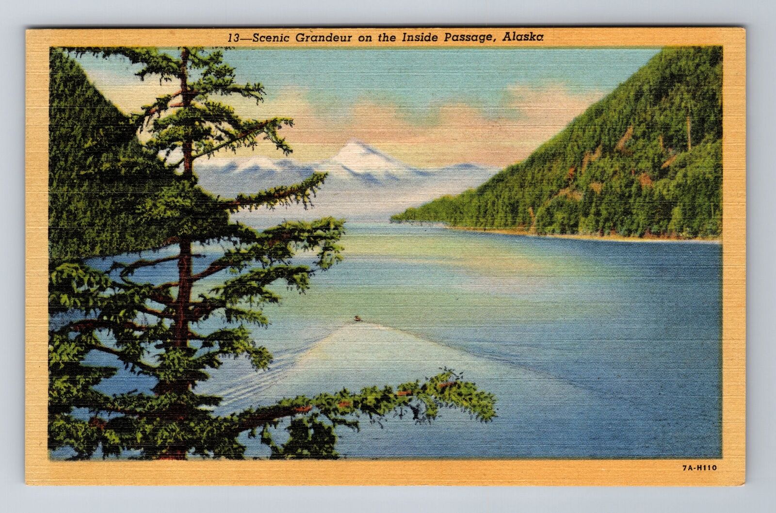 Inside Passage AK-Alaska, Scenic Grandeur View, Antique, Vintage Postcard