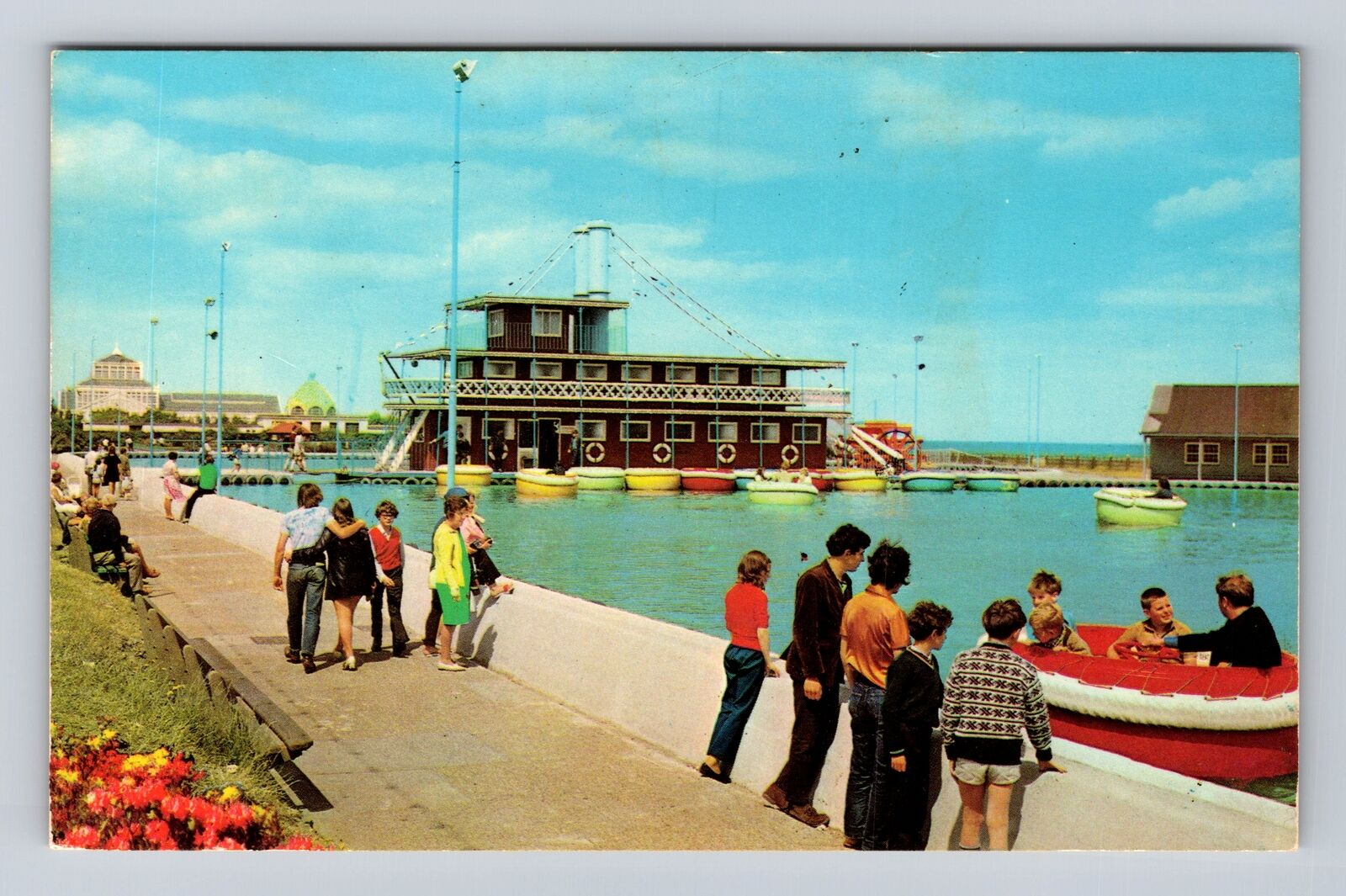 Yarmouth England, South Boating Lake, Antique, Vintage Souvenir Postcard
