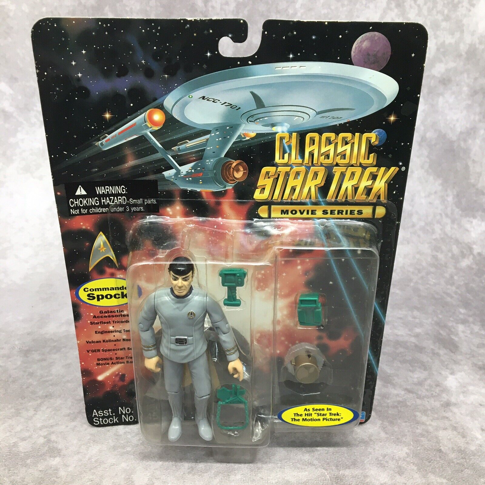 Classic Star Trek Commander Spock Playmates Movie Series Figure-Box Wear