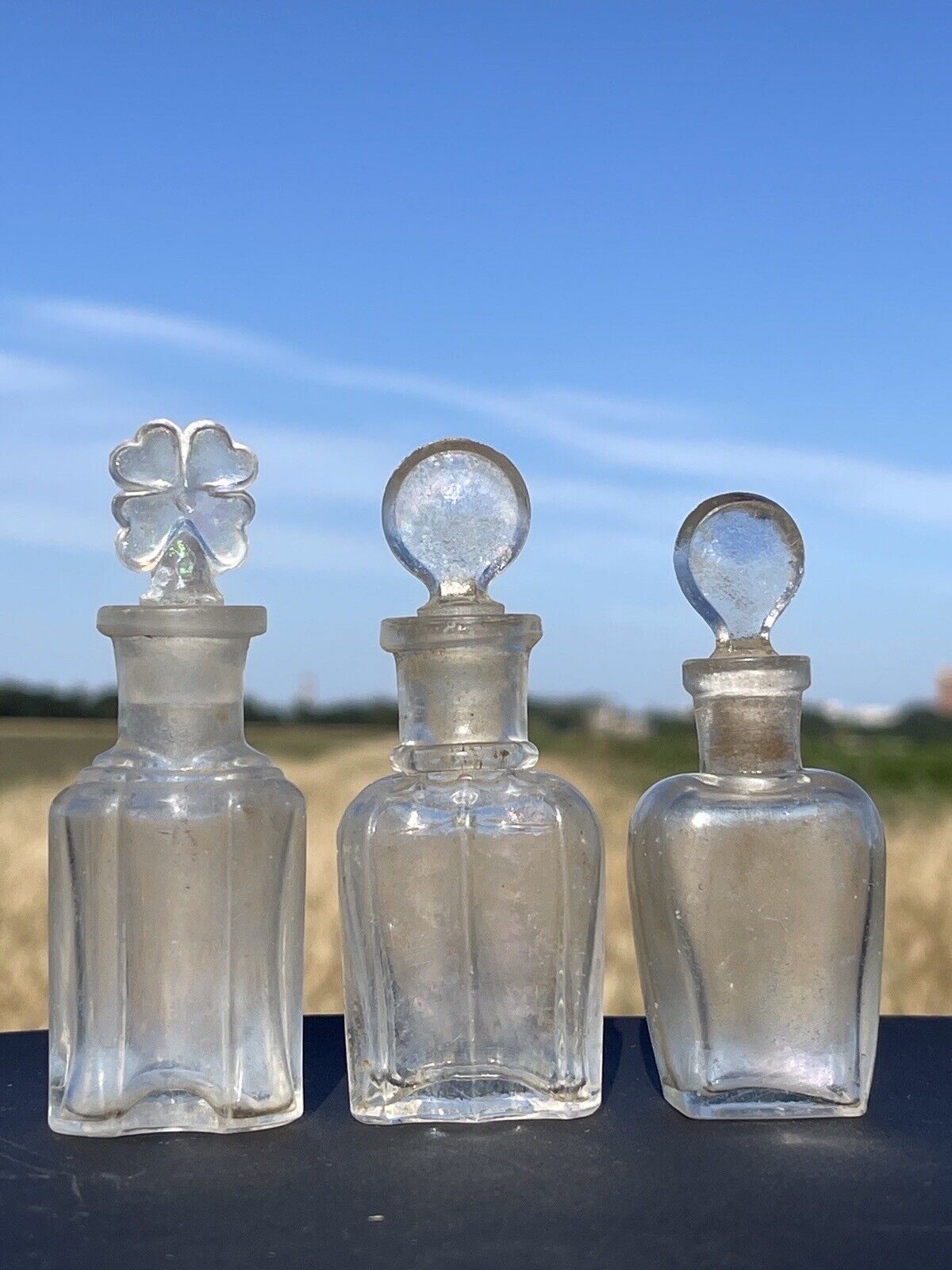 Antique Mini perfume sample bottles  With traffic jams  1800's