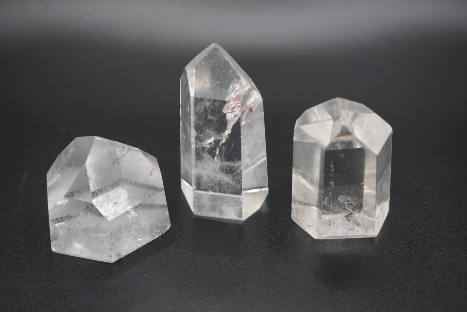 3 Piece Quartz Crystal Points Small Clear Polished Crystal Towers Natural Gems