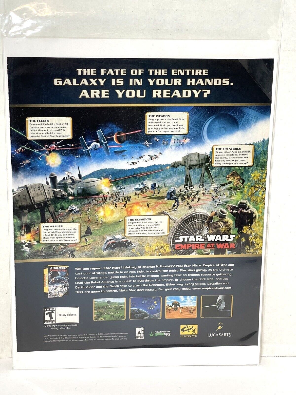2006 Star Wars Empire at War Video Game PRINT AD Real-Time Strategy Promo