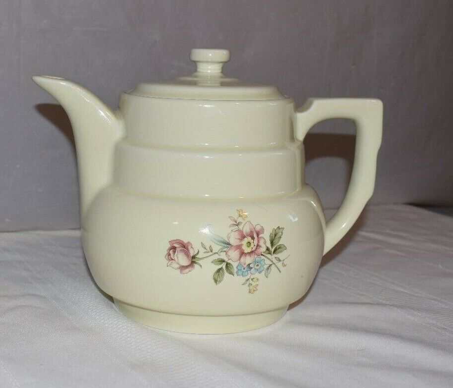 Vtg Drip O Lator Coffee Pot Maker Ceramic Floral Pink Flowers Pastel Tea Pot