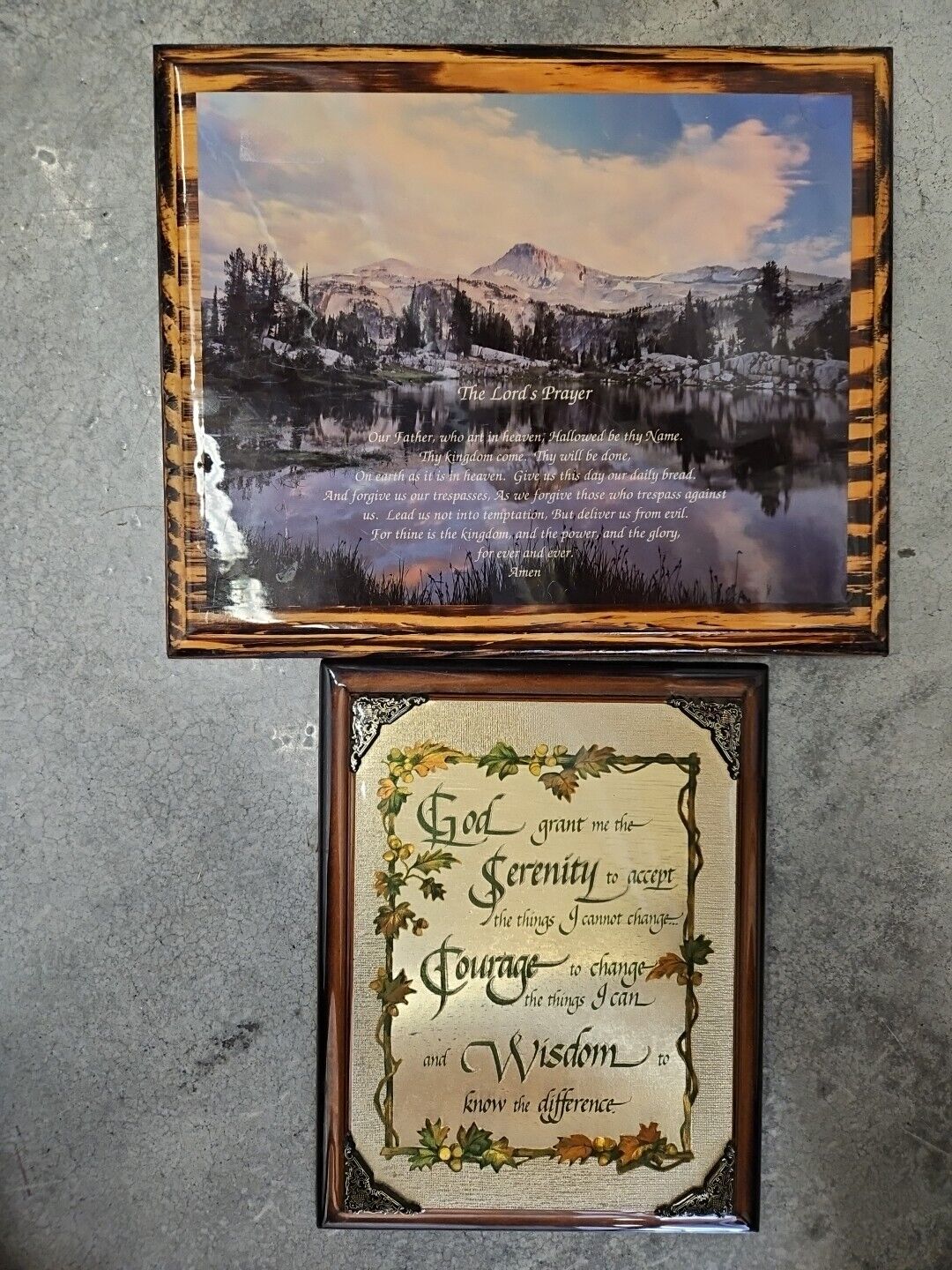 Vintage The Lord's Prayer Serenity Prayer Wall Plaques 