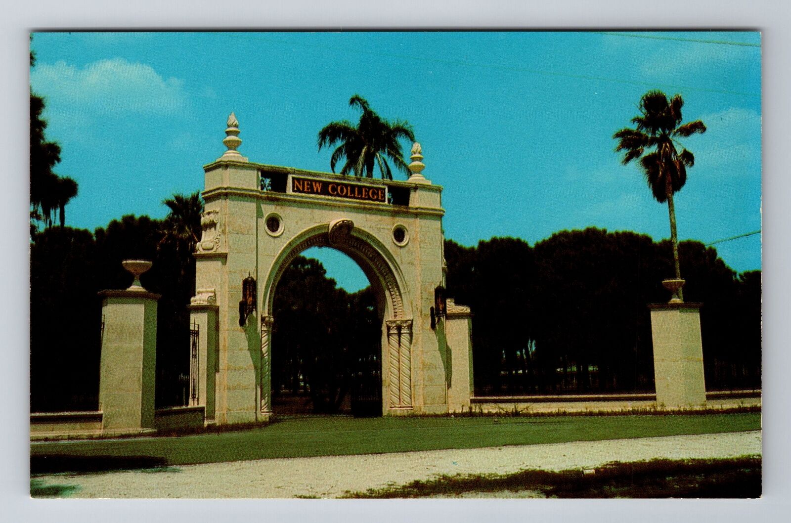 Sarasota FL-Florida, Archway Leading To College Campus, Vintage Postcard