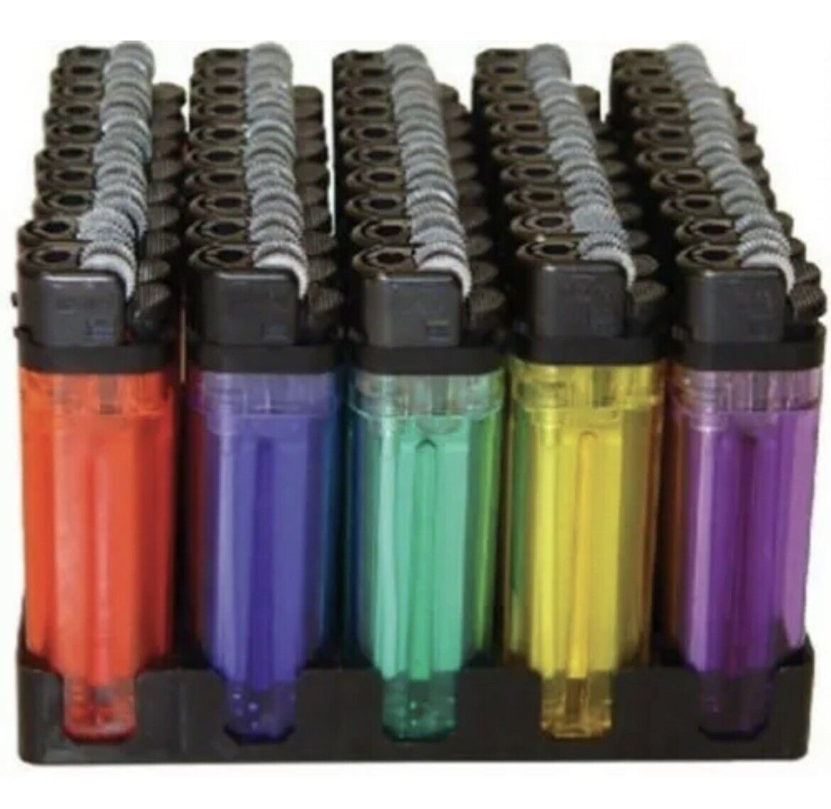 100 Bulk Disposable Lighters - Multicolored/ Assorted Color - Butane Wholesale
