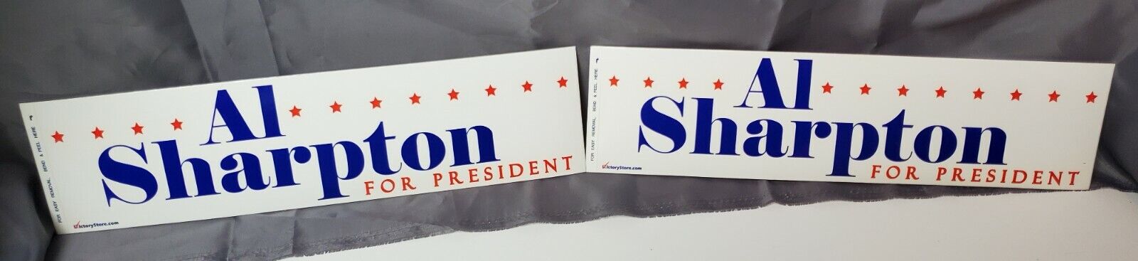 (2) Al Sharpton 2004 Original Presidential Campaign Bumper Stickers NOS NEW