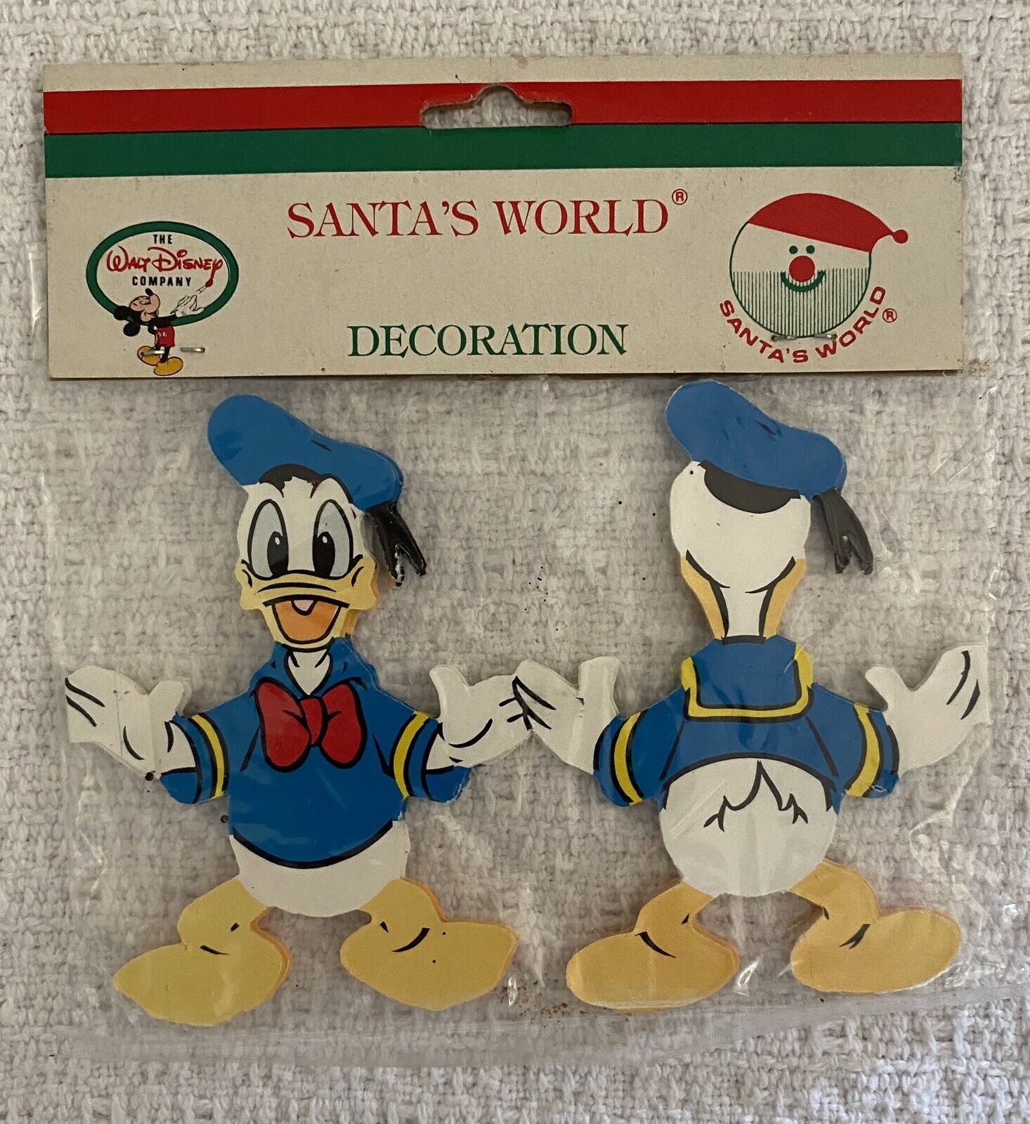 Vintage WALT DISNEY Donald Duck SANTA'S WORLD DECORATION Original Packaging NOS