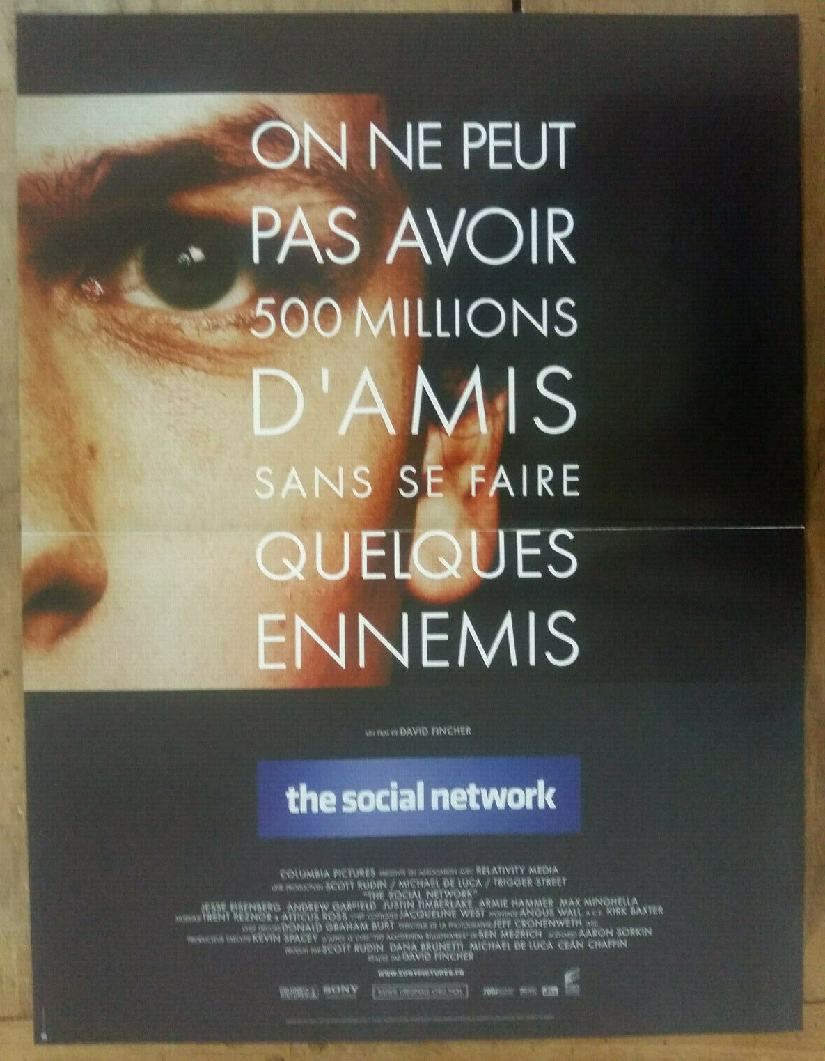Poster The Social Network David Fincher Jesse Eisenberg Andrew Garfield
