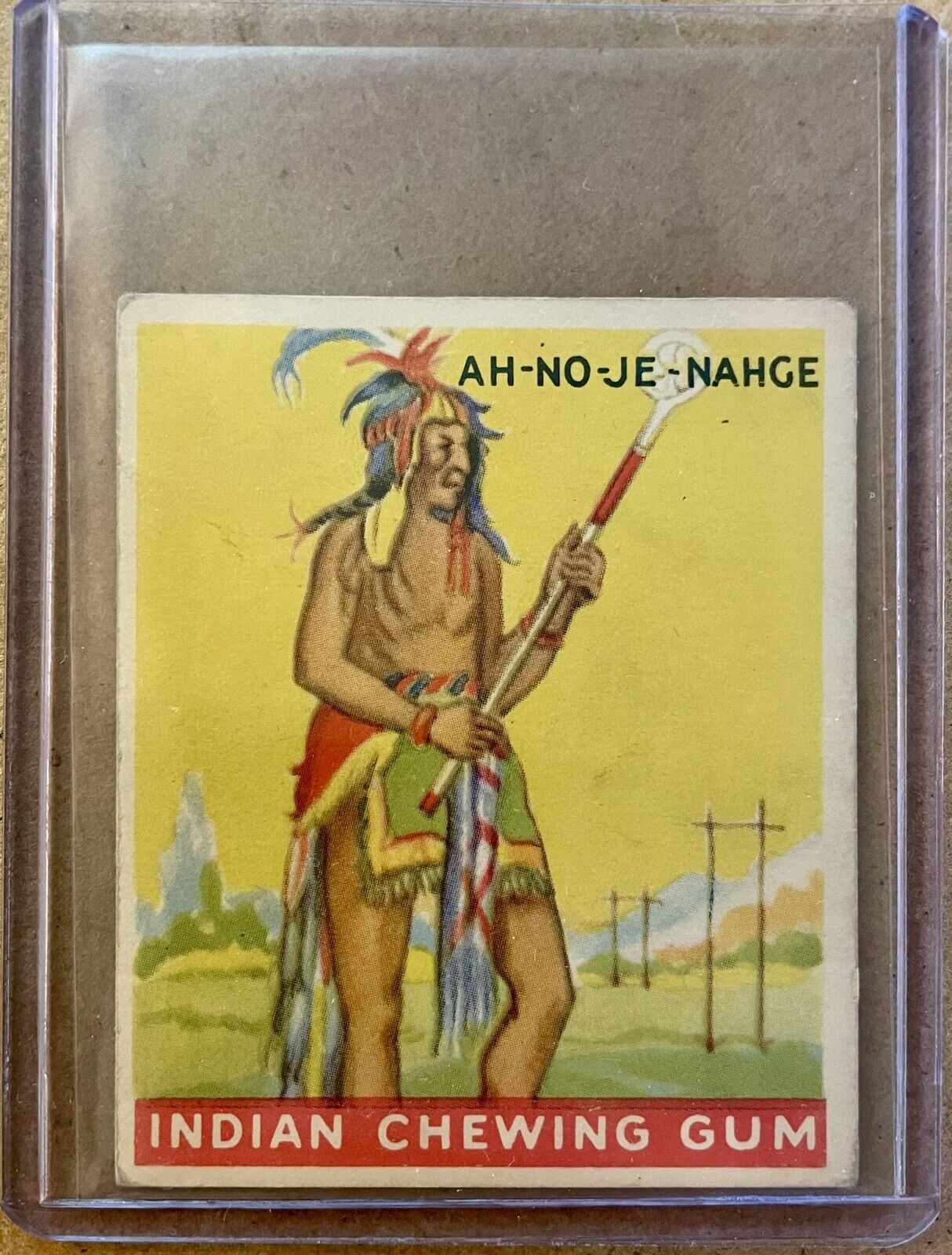 1933 Goudy Indian Chewing Gum ~ #35 Ah No Je Nahge (Sioux) ~ Very Good-Excellent