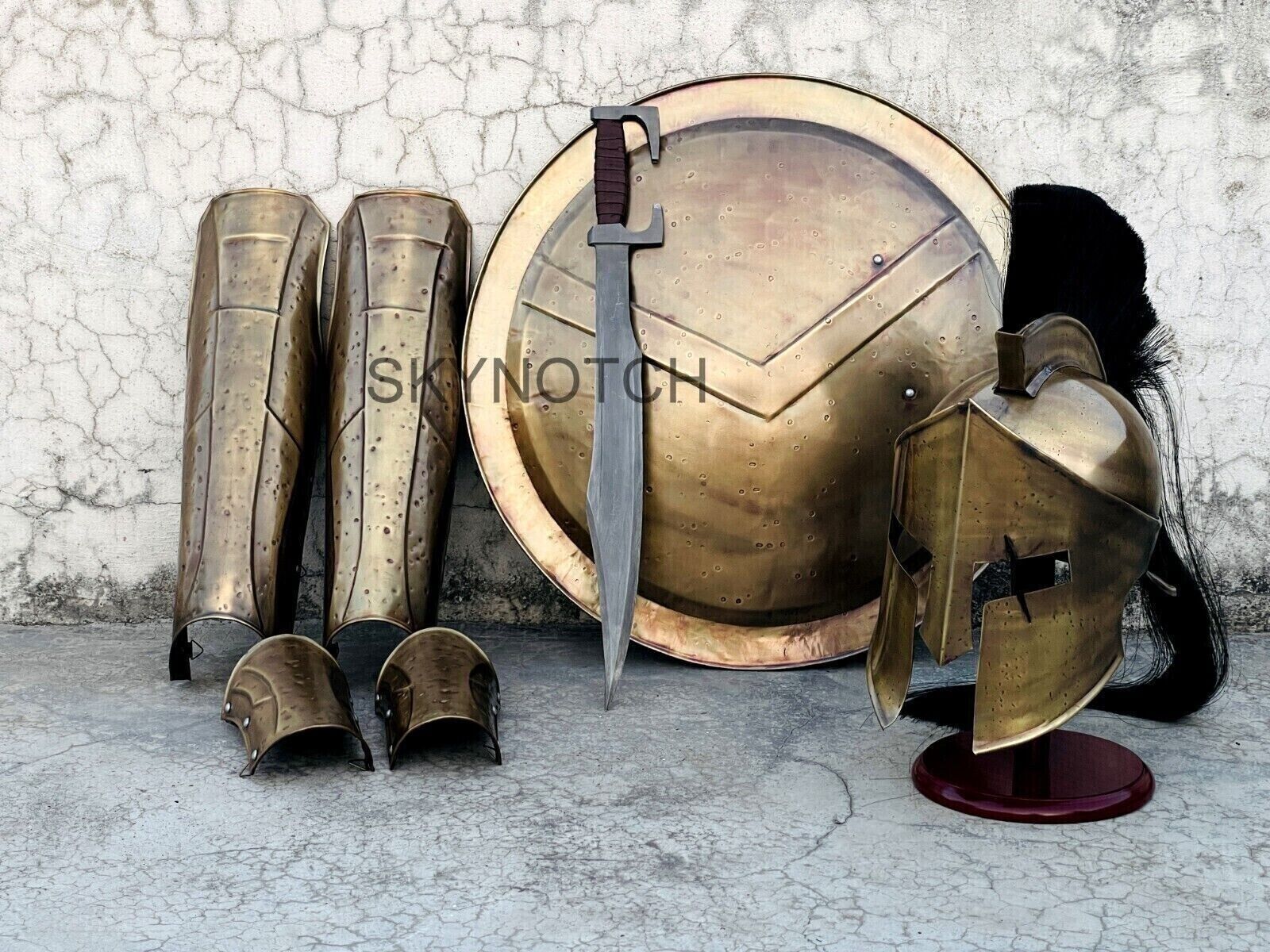 300 King Spartan Costume/Damage Spartan Helmet/Spartan Leg Greaves & Arm/Spartan