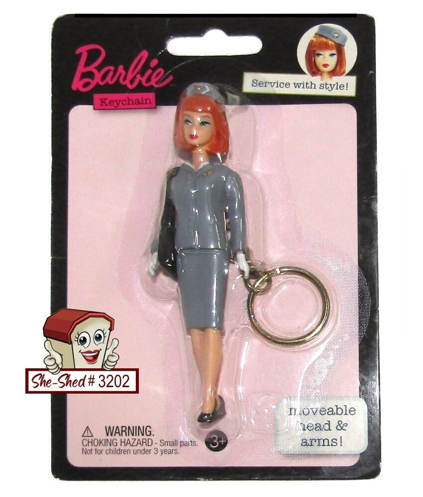 Barbie Stewardess KEYCHAIN by Vandor for Mattel 2009 New in original package