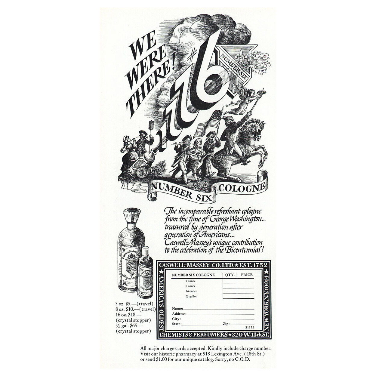 1975 Summer Six Cologne: We Were There 1776 Vintage Print Ad