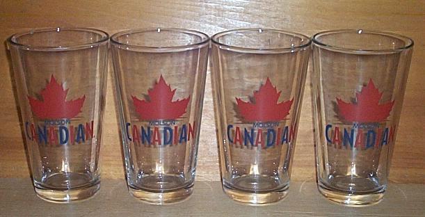 MOLSON CANADIAN  4 BAR PUB BEER PINT GLASSES NEW
