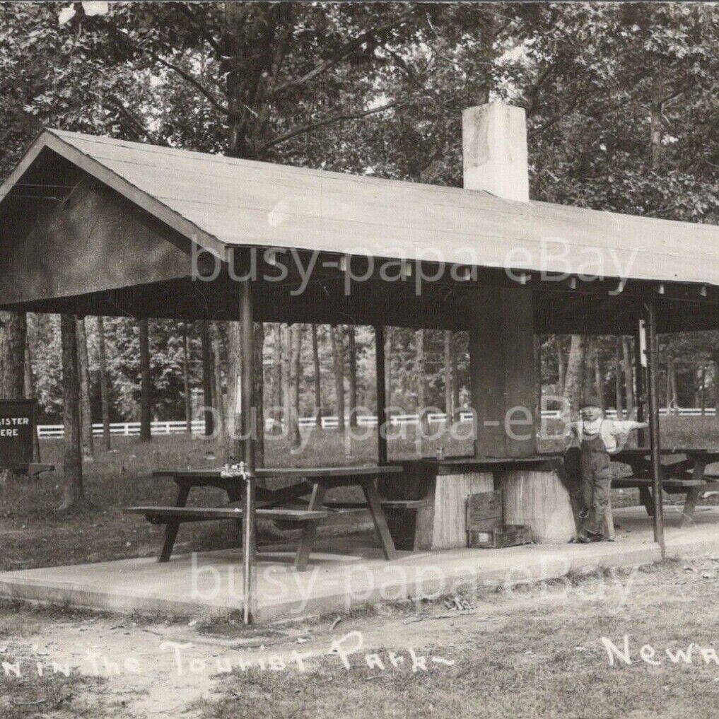 1955 RPPC Kitchen Area In The Tourist State Park Newaygo Michigan Postcard