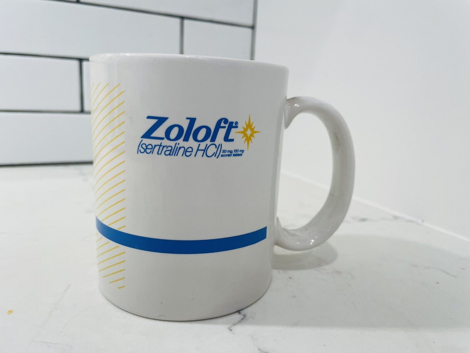 Vintage Zoloft Pharmaceutical Rep Advertising Marketing Coffee Mug Made In USA 
