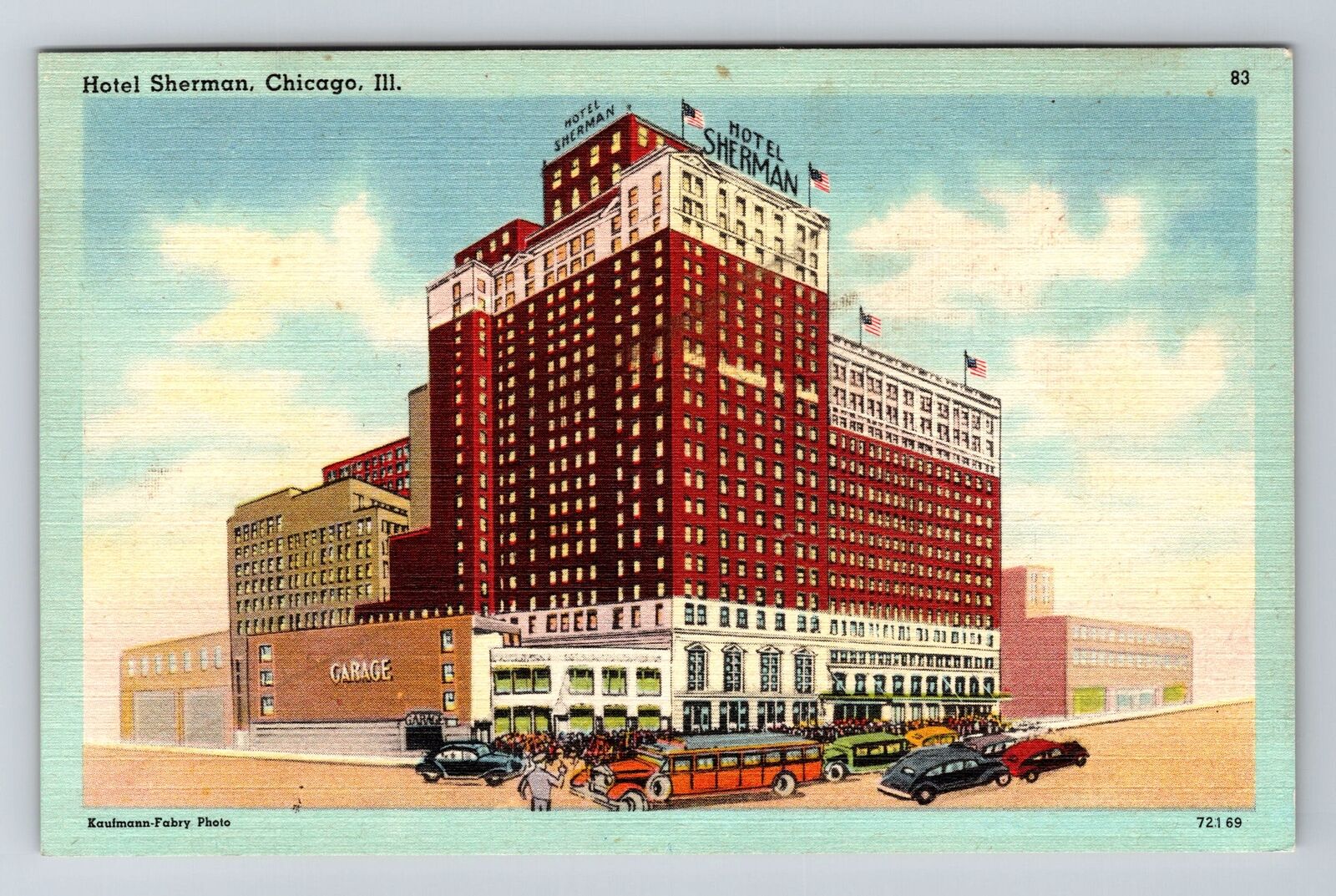 Chicago IL-Illinois, Hotel Sherman Antique Vintage Souvenir Postcard