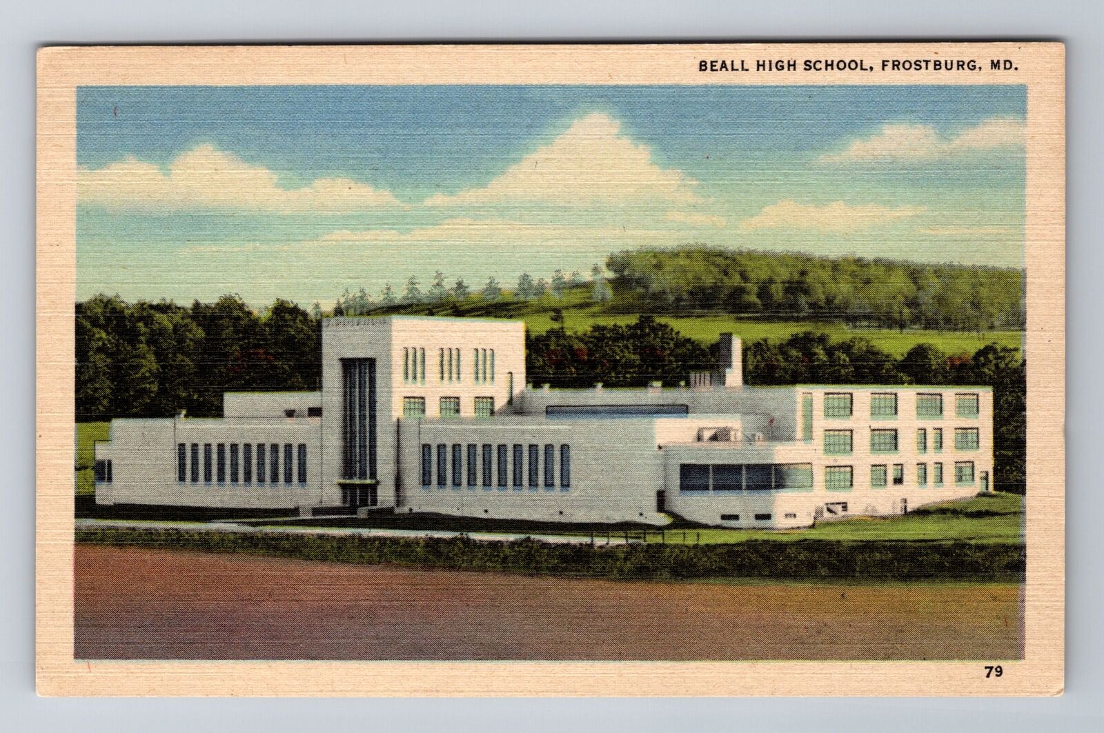 Frostburg MD-Maryland, Beall High School Building, Antique Vintage Postcard