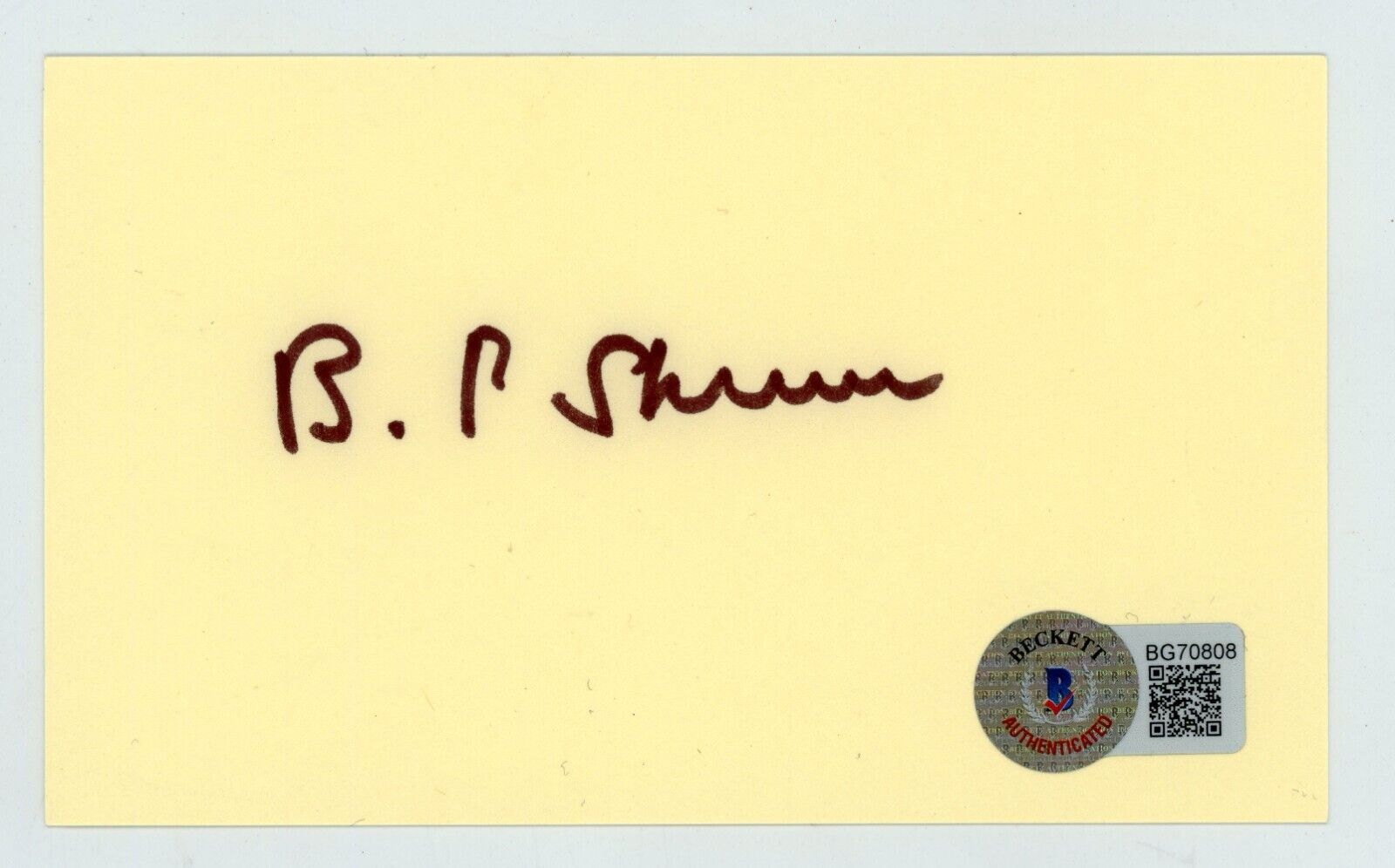 B.F. Skinner (Psychologist) ~ Signed Autographed Index Card BF ~ Beckett BAS