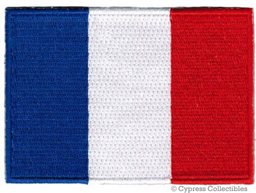 FRENCH FLAG PATCH embroidered iron-on FRANCE EMBLEM new TRICOLOR PARIS SOUVENIR