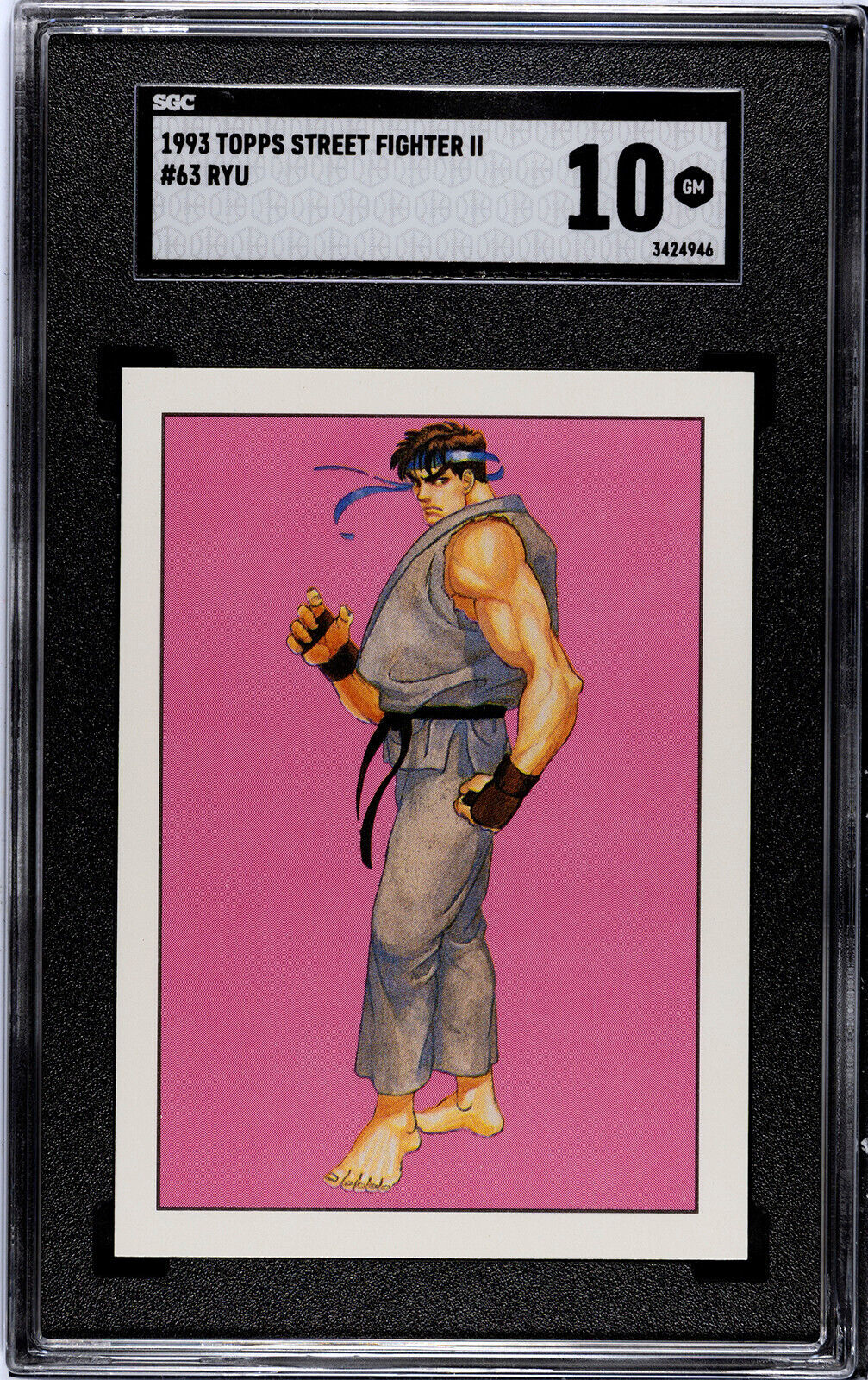 1993 Topps Street Fighter II #63 Ryu Trading Card Graded SGC 10 GEM MINT. RC