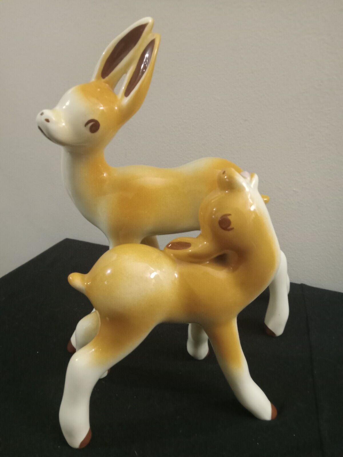 Vintage Robert Simmons Ceramic Deer Figurines Mother and Baby MCM