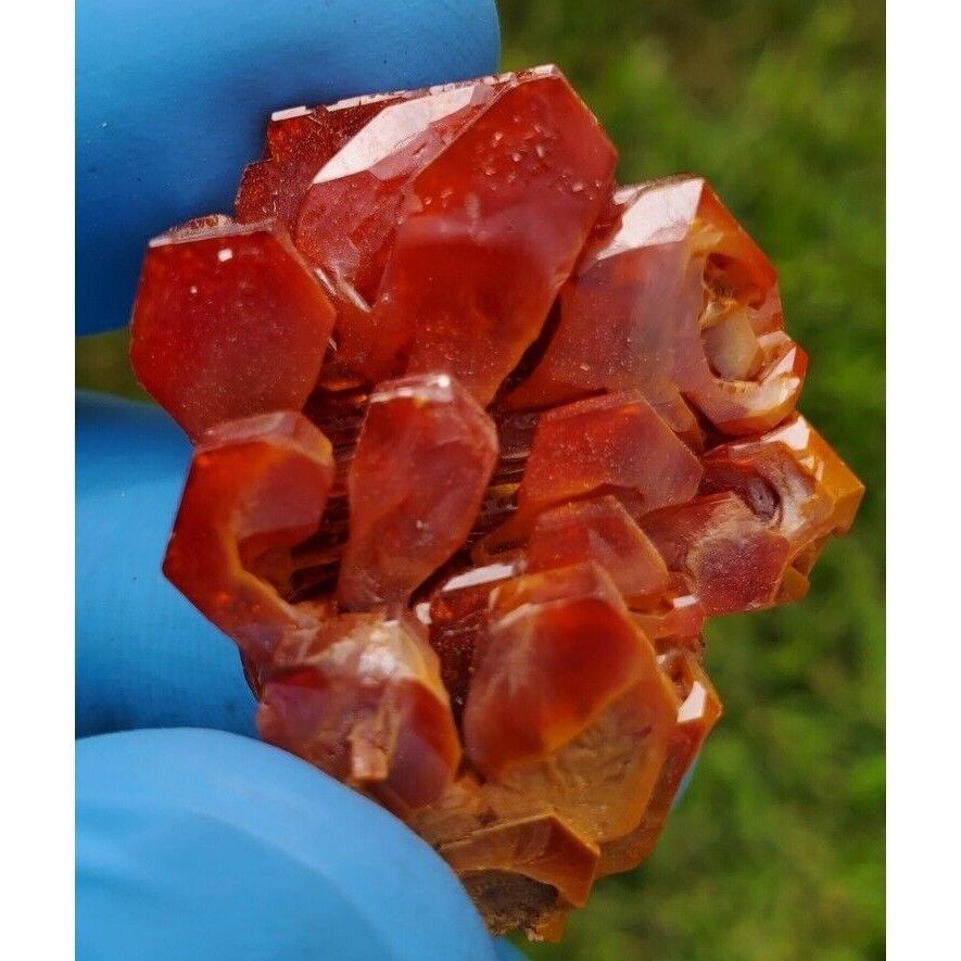 Vanadinite Bright Red Lustrous Large Crystal From Morocco  38mm by 30mm
