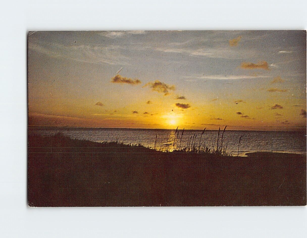 Postcard  Sunset at Bird Island Basin Padre Island Texas USA