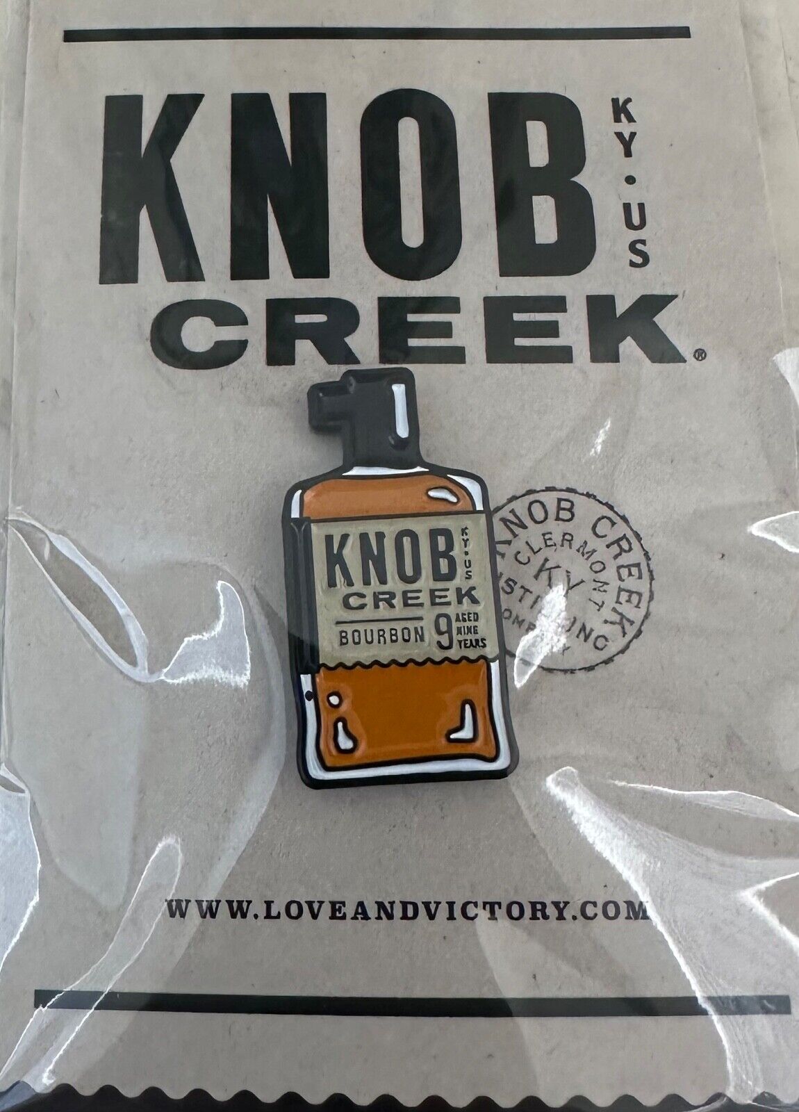 Knob Creek 9 Year Bourbon Bottle Lapel Pin - Rare Collectible - BNIP