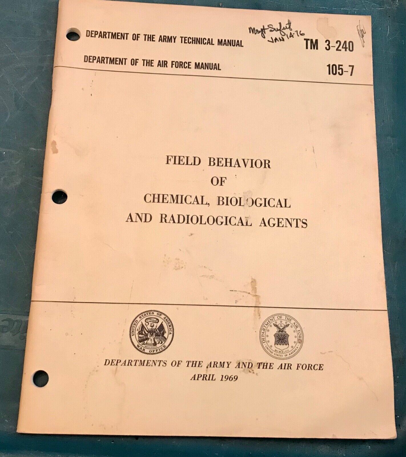 April 1969  Technical Manual TM-3-240 Chemical Biological Army