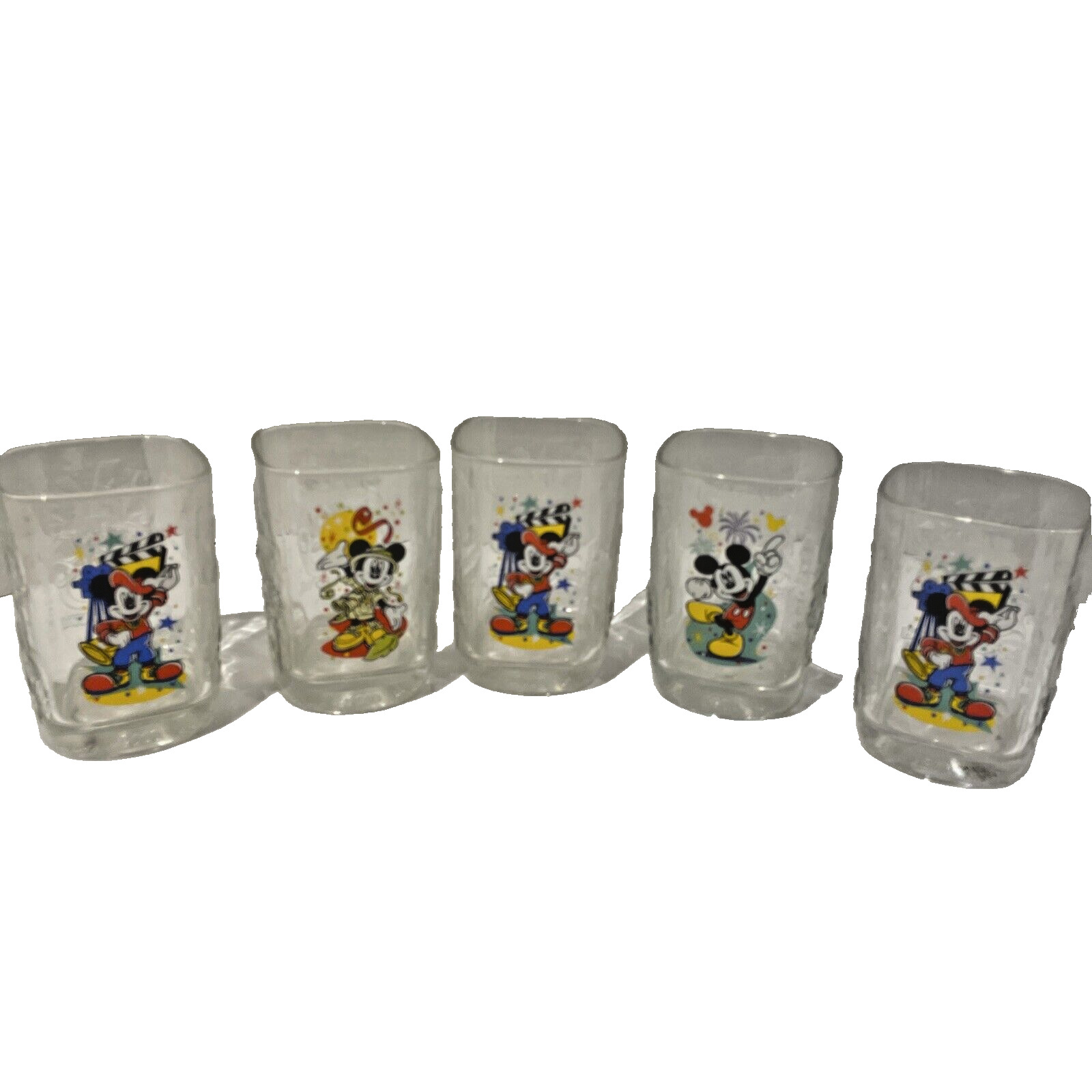 Vintage 2000 McDonald’s 5 Pc Walt Disney World Celebration Glasses Mickey Mouse