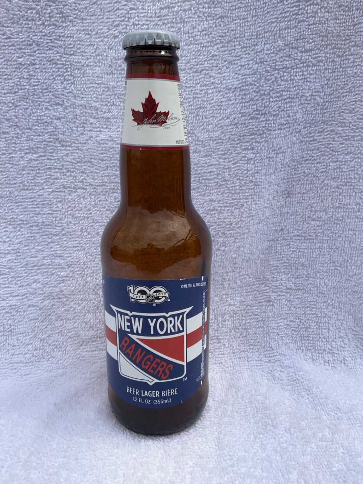 MOLSON CANADIAN NEW YORK RANGERS beer bottle collectible