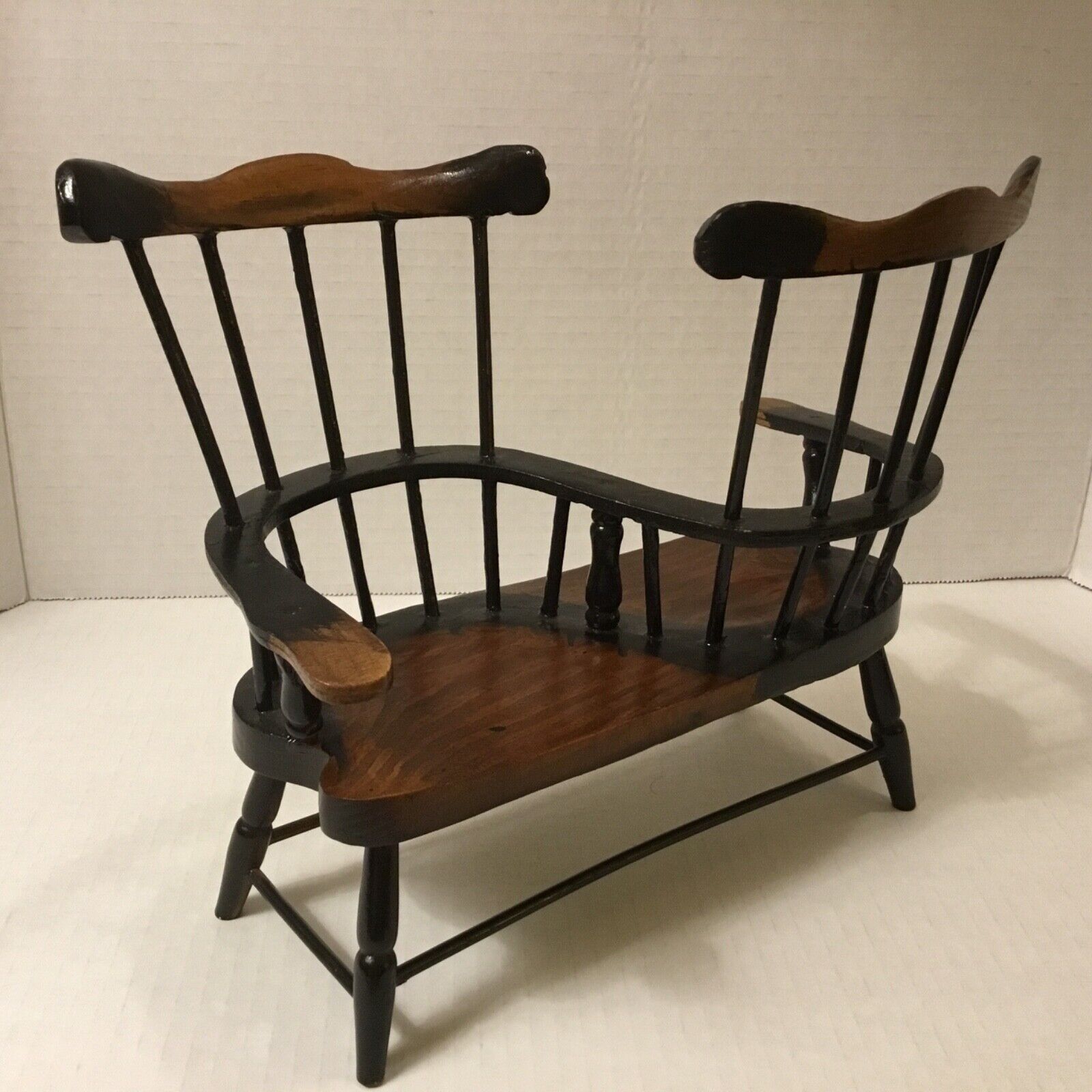 VINTAGE MINIATURE DOLL CONVERSATION (KISSING) CHAIRS/ BENCH EXCELLENT CONDITION