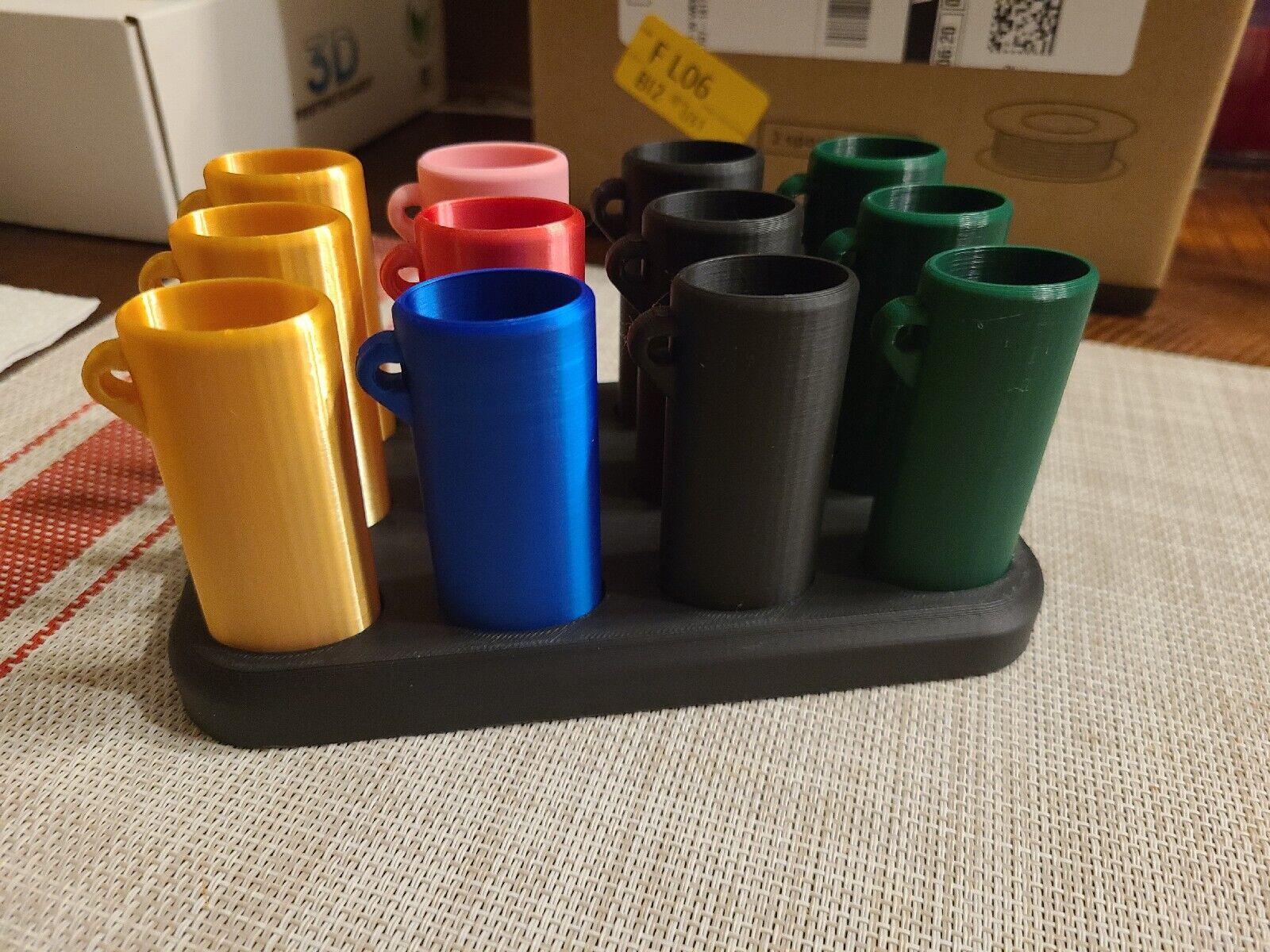 3D Printed Bic Lighter Covers Cases Keychains 12 Pack With Stand Plain Design