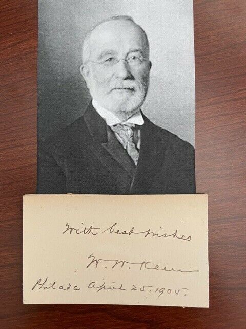 WILLIAM WILLIAMS KEEN SIGNED CARD, PHYSICIAN 1ST BRAIN SURGERY, GROVER CLEVELAND