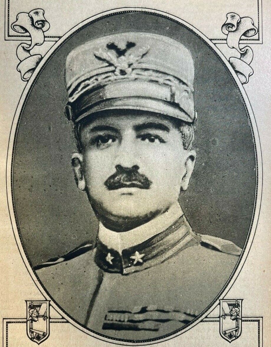 1918 Vintage WWI Illustration Italian General Armando Diaz