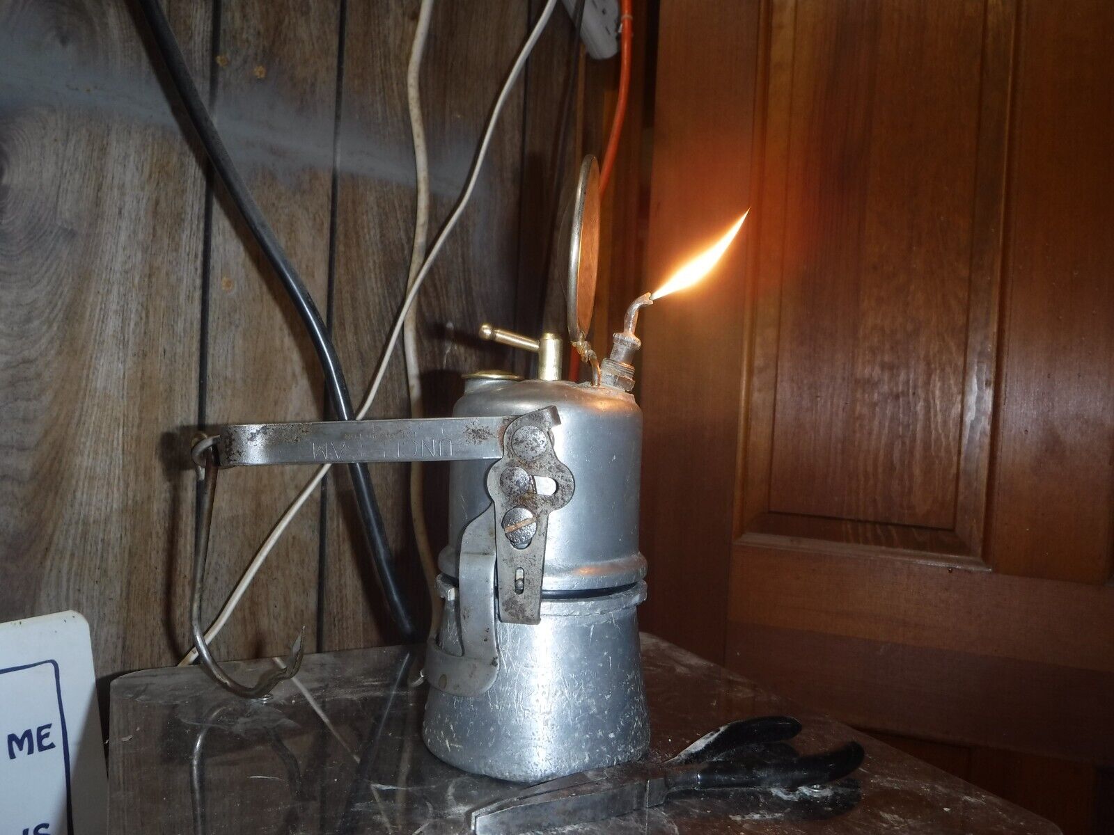 Antique Justrite Uncle Sam Carbide Miners Lamp/ Lantern RARE model 308 8 hour