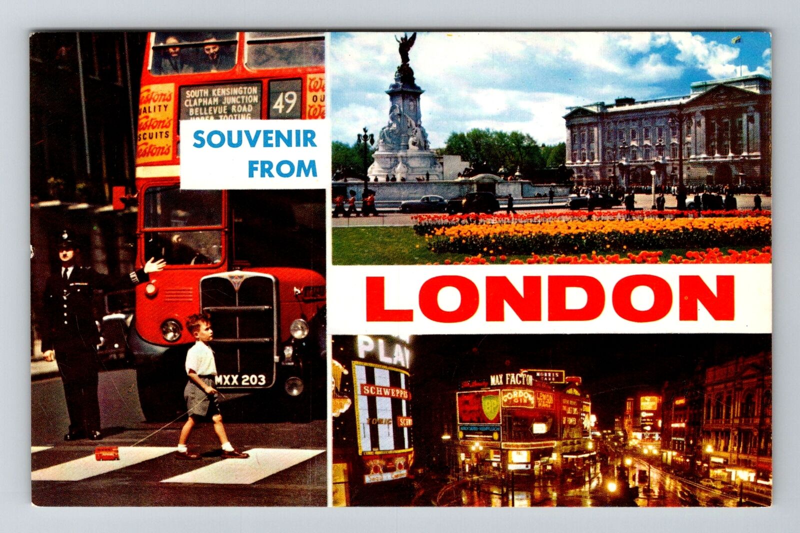 London, England, Souvenir, Montage Of Images Antique, Vintage Souvenir Postcard