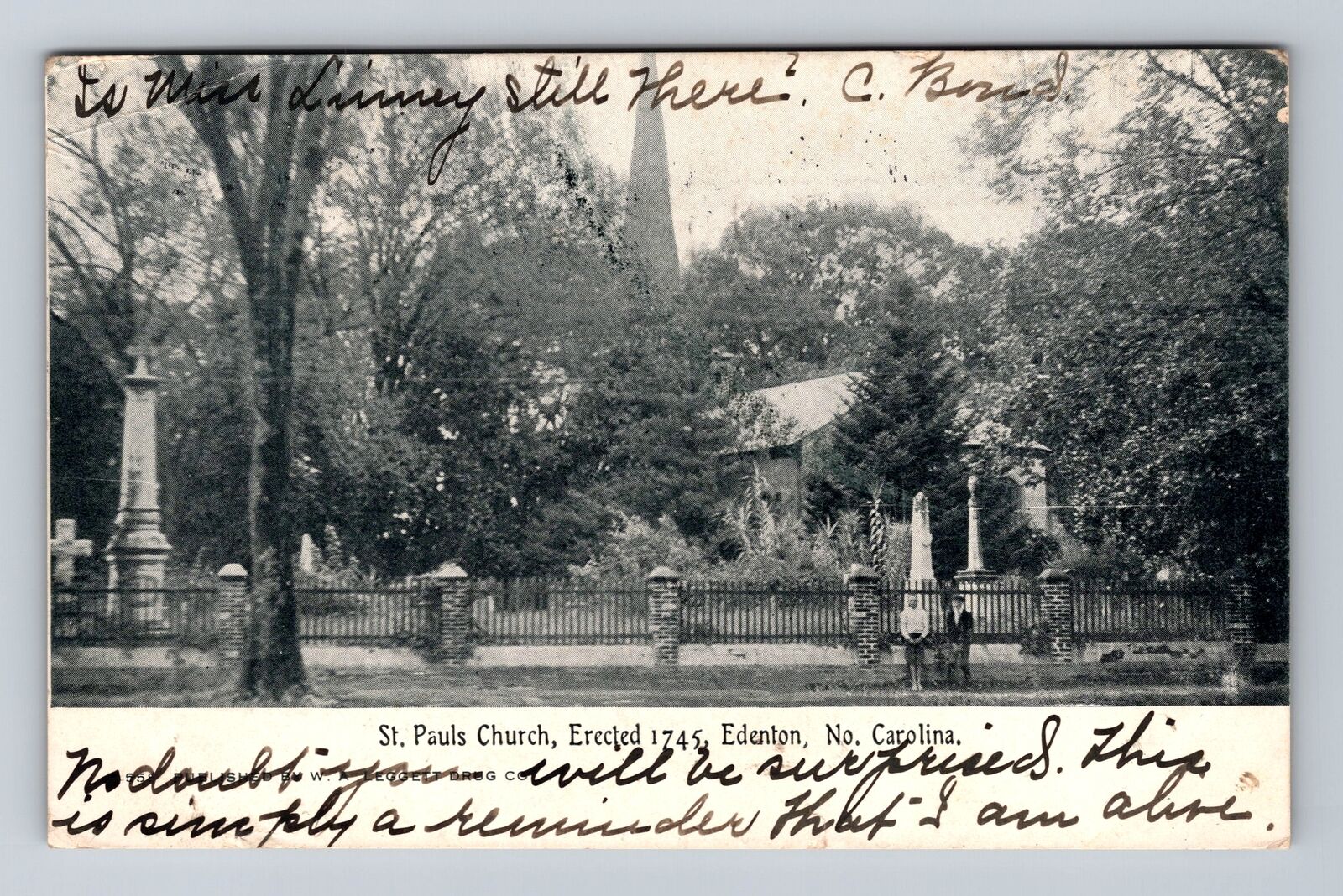 Edenton NC-North Carolina, St Pauls Church, Religion, Vintage c1908 Postcard